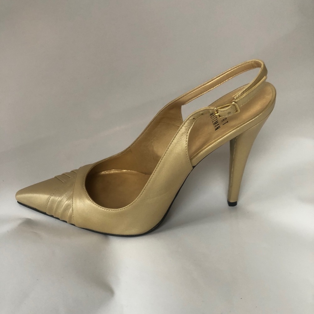 Stuart Weitzman leather 4” heel sandal